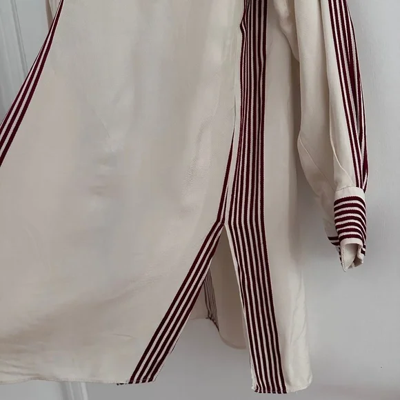 DONATED ❌ZARA White Mandarin Collar Long Sleeve Shirt Size M - Picture 5 of 7